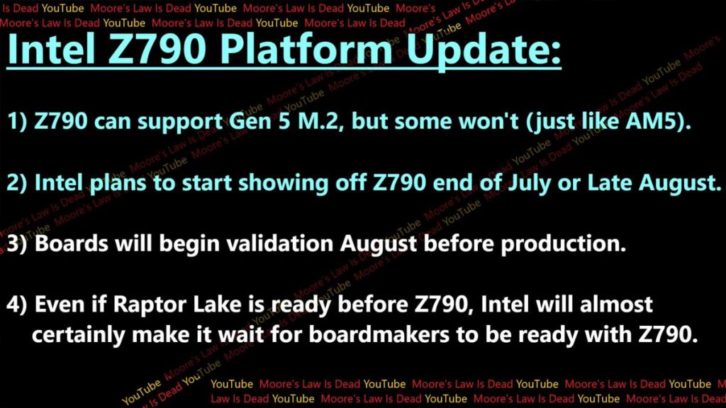 Cartes mères Intel Z790 : une annonce fin juillet ?