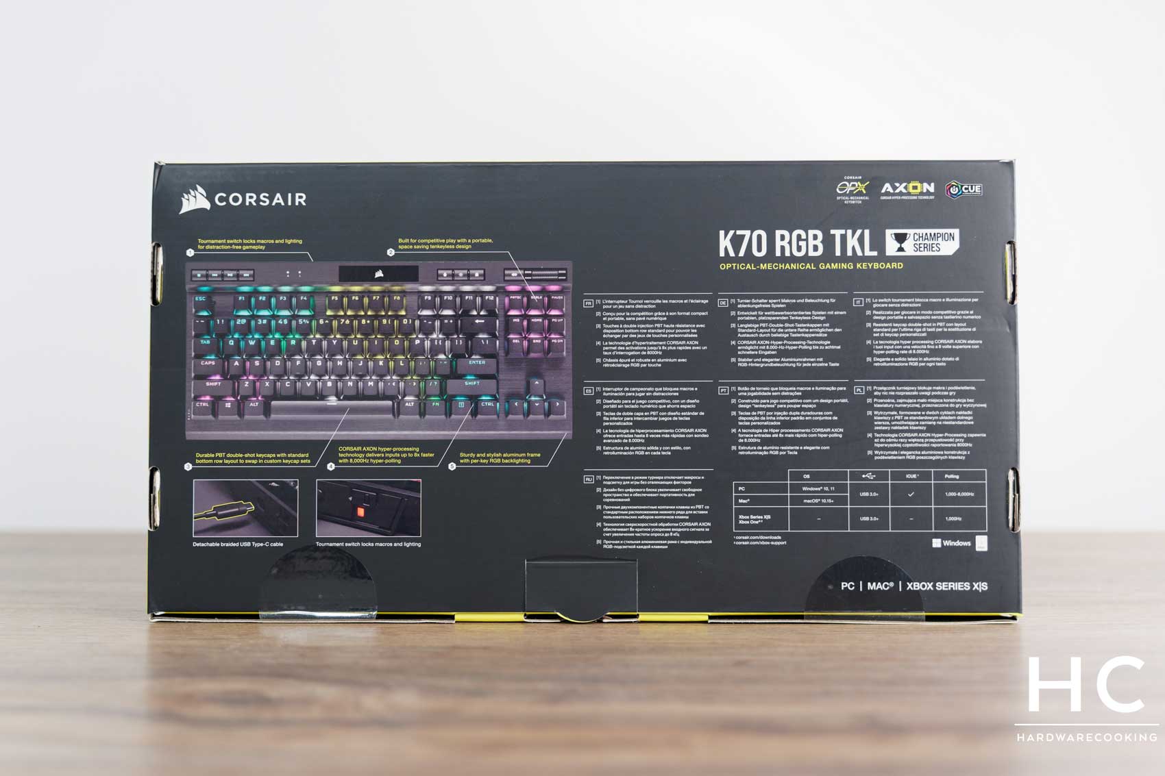 Test clavier mécanique CORSAIR K70 RGB TKL Champion Series : Le