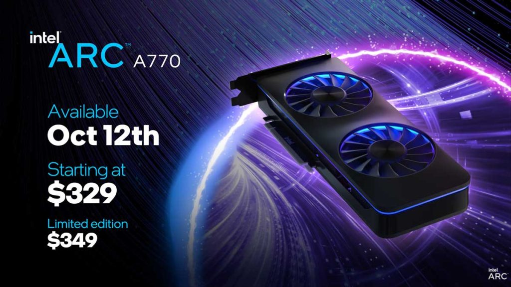 Annonce Intel Arc A770