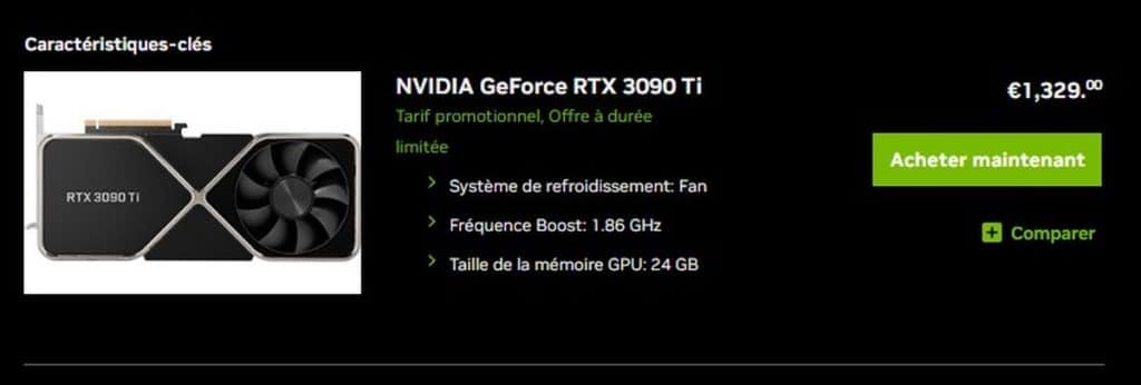 La NVIDIA GeForce RTX 3090 Ti Founders Edition à prix cassé !