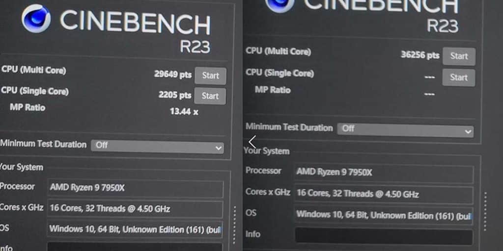 Thermal Throttling AMD Ryzen 9 7950X Cinebench R23