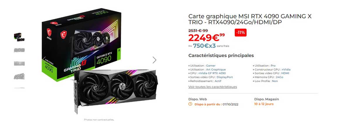 NVIDIA RTX 4090 : les cartes référencées en France, voilà les prix