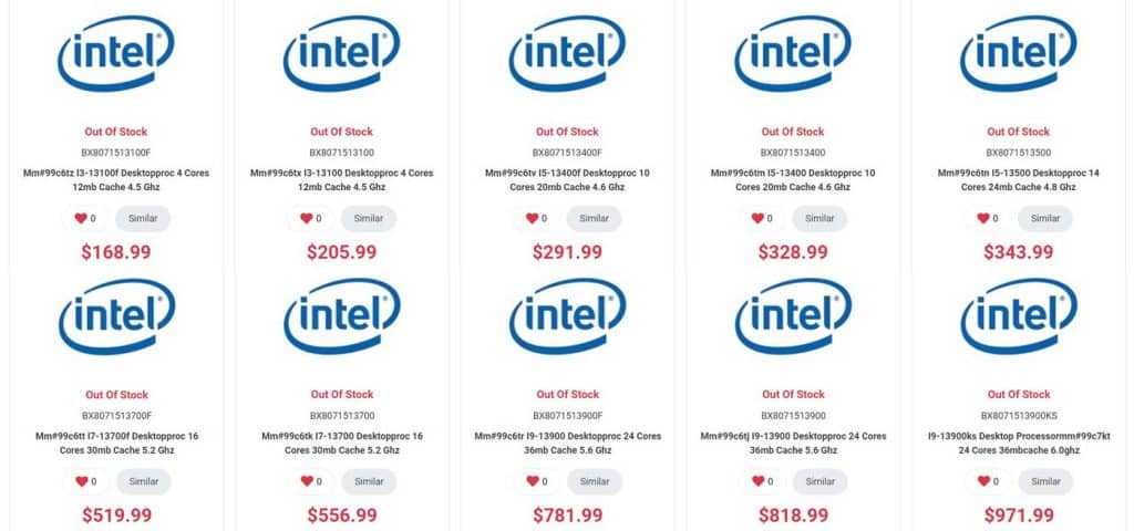 prix Intel Core i9-13900KS