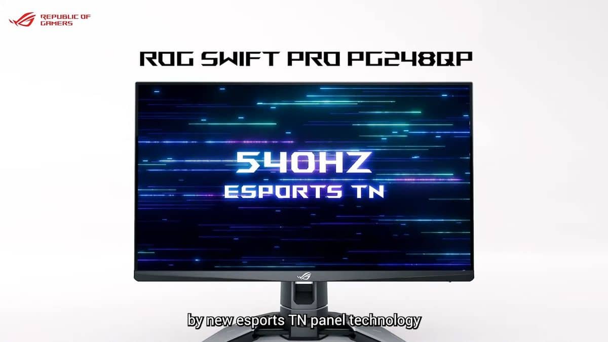 ASUS ROG Swift Pro PG248QP : le moniteur de jeu le plus rapide du monde  présenté avec un taux de rafraîchissement de 540 Hz -  News