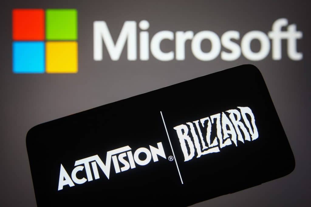 Visuel du rachat de Activision et Blizzard par Microsoft.