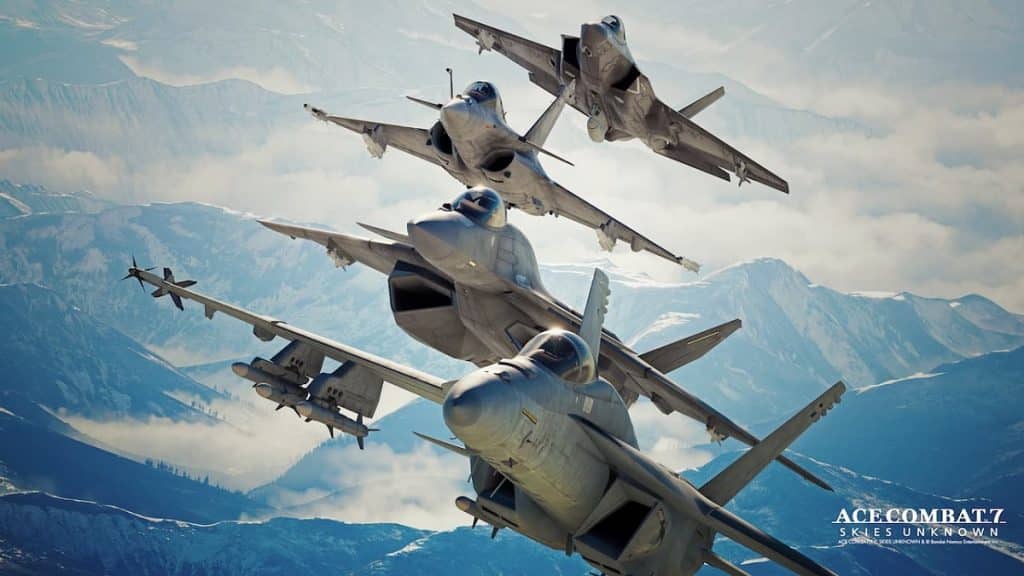 Escadre d'avions de chasse sur Ace Combat 7 : Skies Unknown. Actualité Gaming de la Cuisine du Hardware