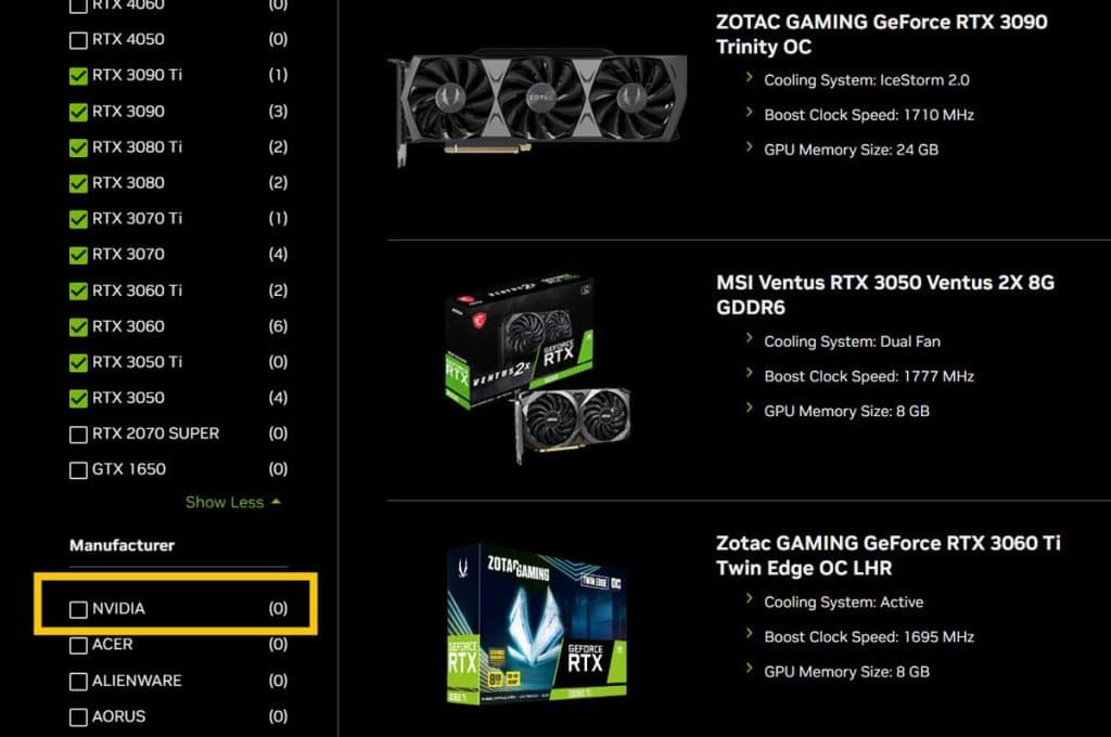 La fin des cartes NVIDIA GeForce RTX 3000 Founders Edition