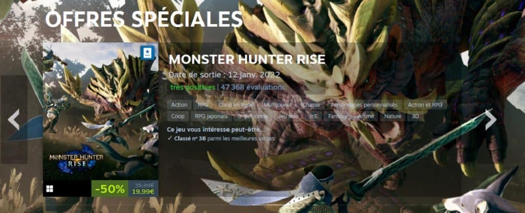 Promotion Steam Monster Hunter Rise