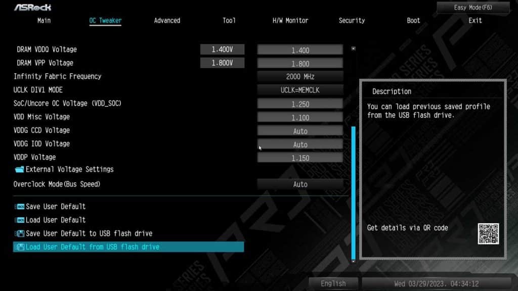 BIOS ASRock X670E RS Pro