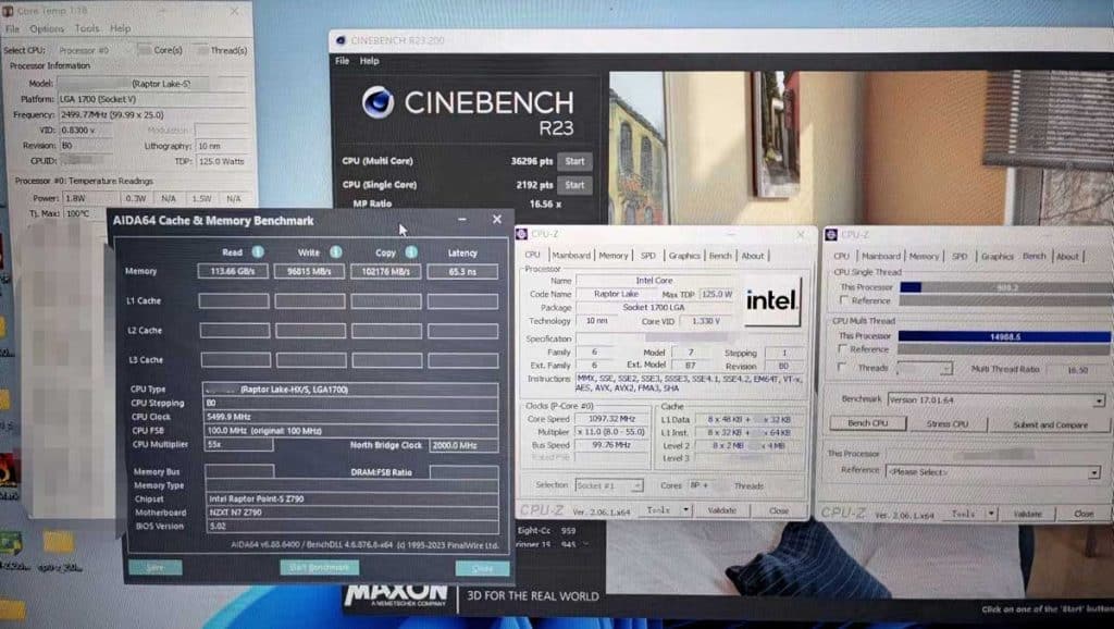 Intel Core i7-14700K : un benchmark dans Cinebench et CPU-Z
