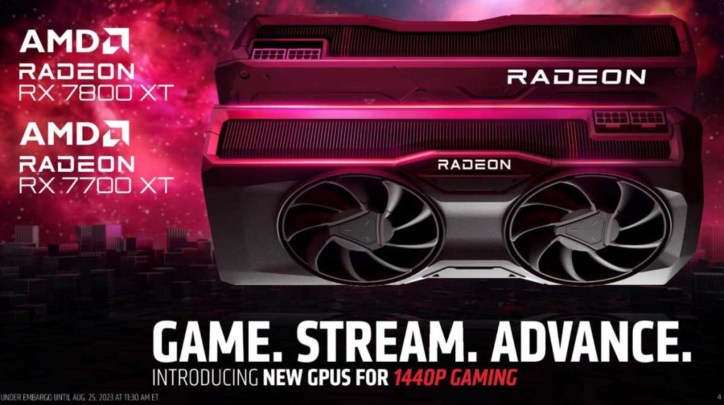 Annonce AMD Radeon RX 7800 XT et RX 7700 XT