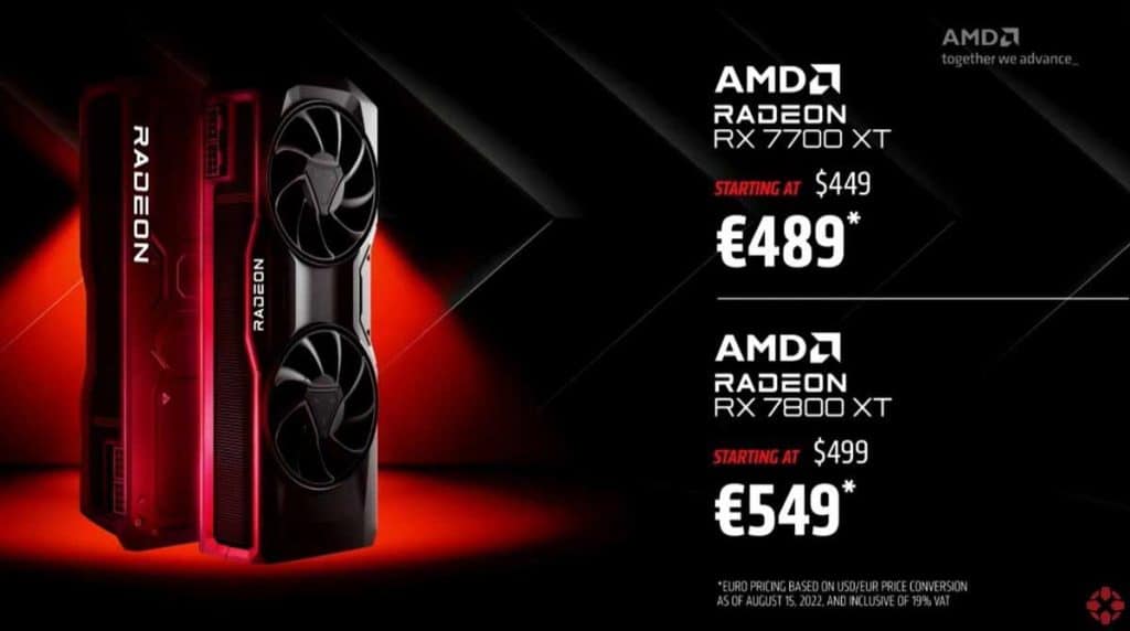 Annonce AMD Radeon RX 7800 XT et RX 7700 XT