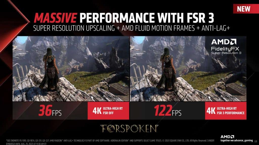 AMD FidelityFX SuperResolution 3 Fluid Motion Frames (FSR 3 et FMF)