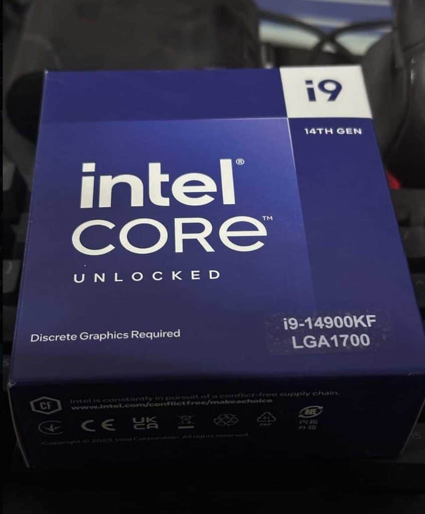 Intel Core i9-14900KF : les packagings déjà prêts, ça ne bouge pas !