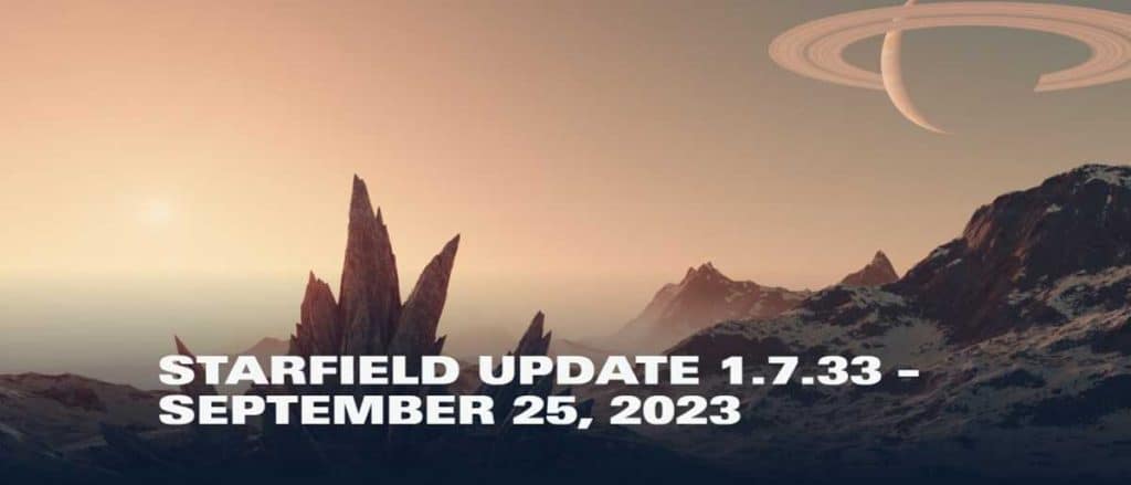 Starfield : deuxième mise à jour 1.7.33, quoi de neuf ?