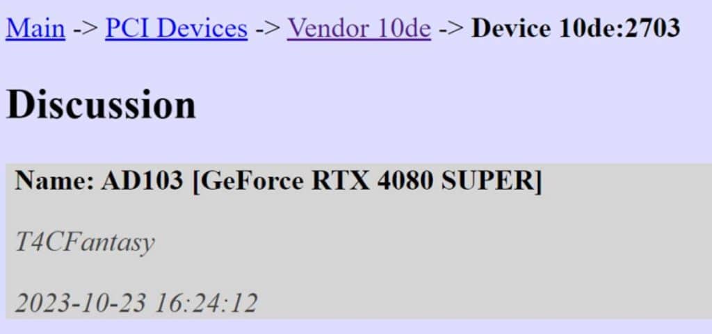NVIDIA RTX 4080 SUPER : une information qui prouve son existence ?