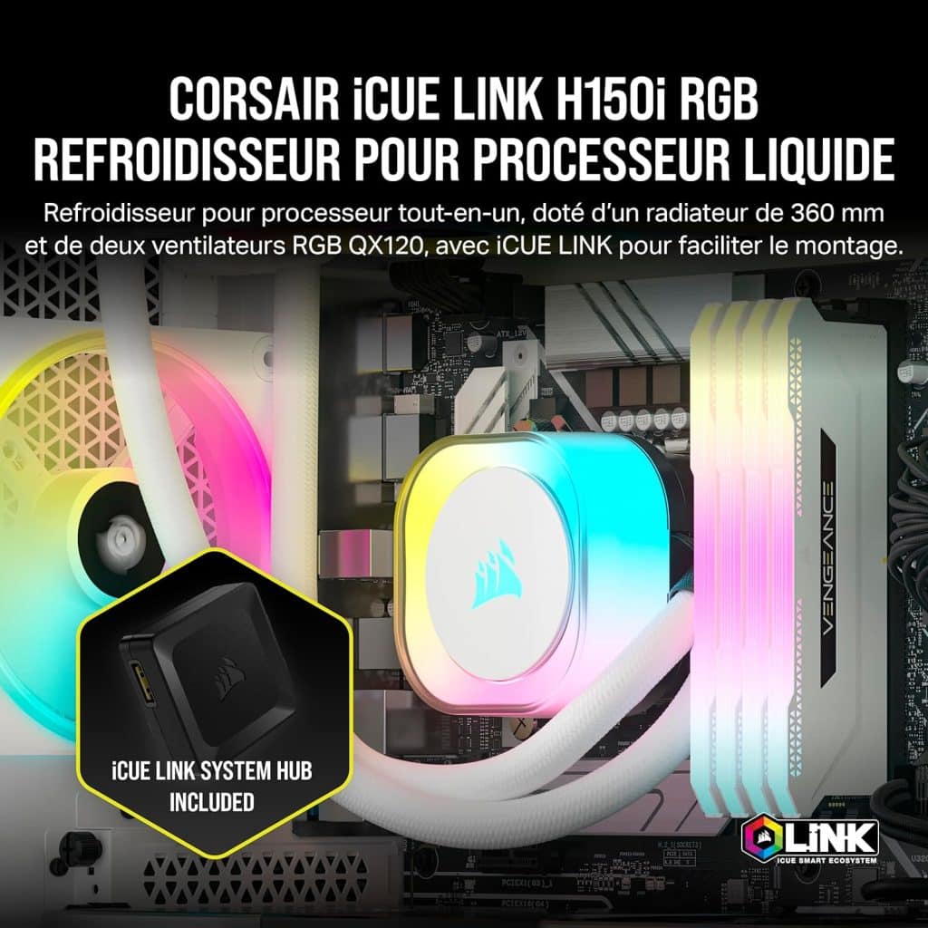 CORSAIR iCUE Link H150i RGB Blanc