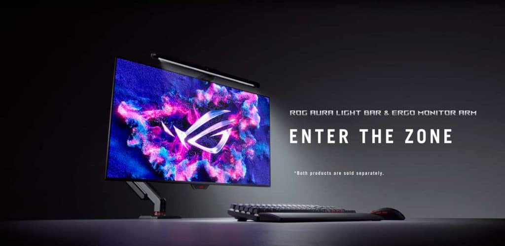 ASUS annonce le ROG AURA LIGHT BAR et le ROG ERGO MONITOR ARM