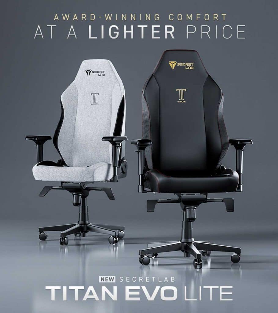 Secretlab TITAN Evo Lite : une nouvelle gamme de fauteuils plus abordable