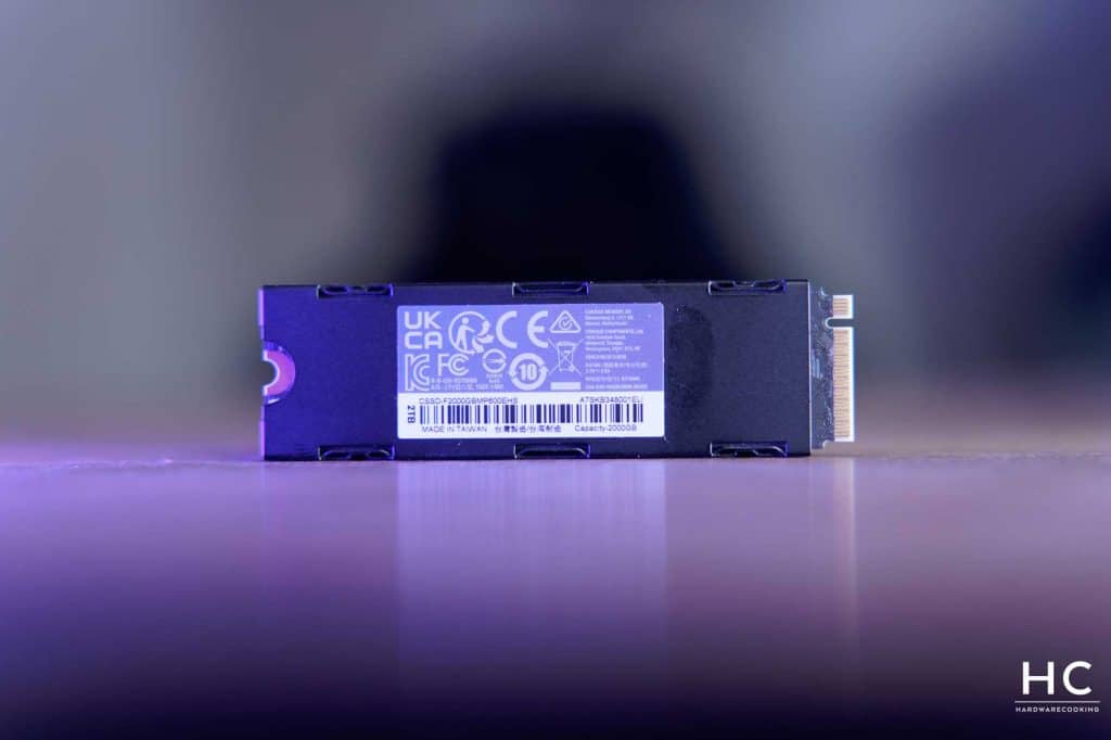Test SSD CORSAIR MP600 Elite 2 To Heatsink