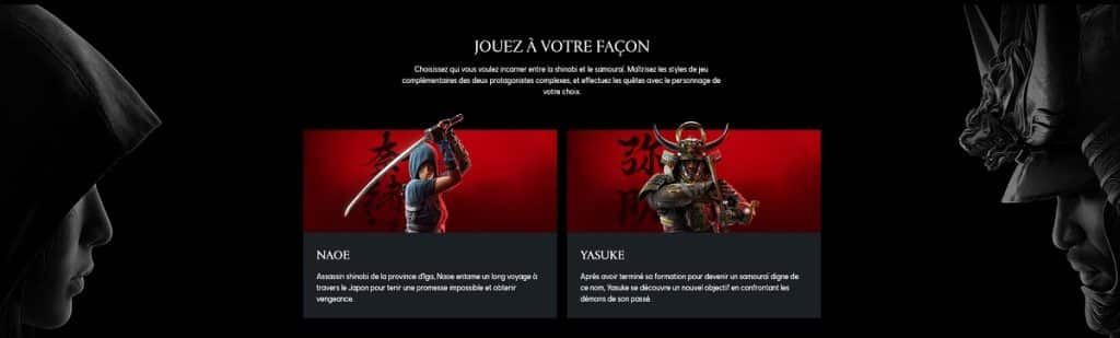 Personnages Assassin's Creed Shadows