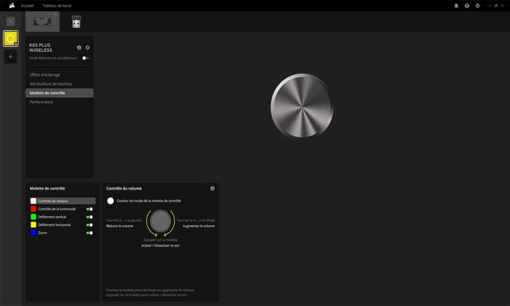 iCUE Molette de contrôle
