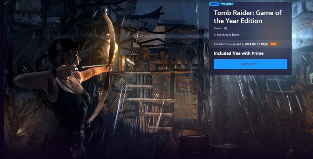 Amazon Prime Gaming : Tomb Raider: Game of the Year Edition gratuit !