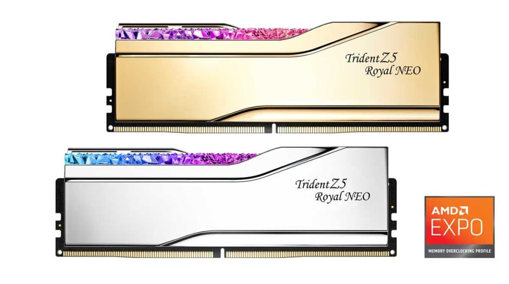 G.SKILL Trident Z5 Royal Neo : de la DDR5-8000 AMD EXPO pour Ryzen 9000