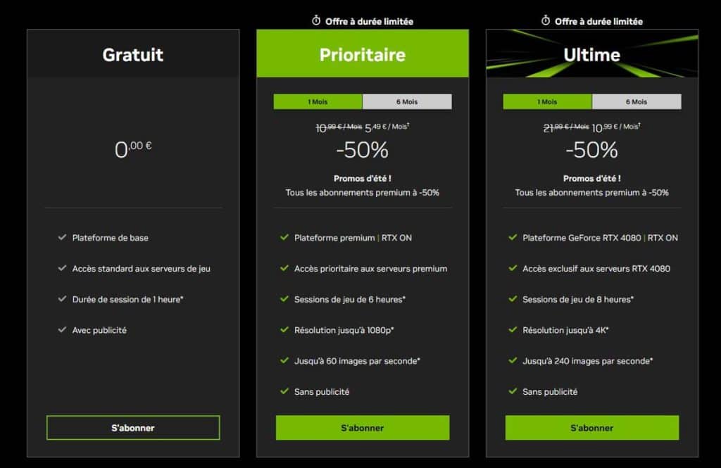 NVIDIA GeForce NOW : 50% de réduction