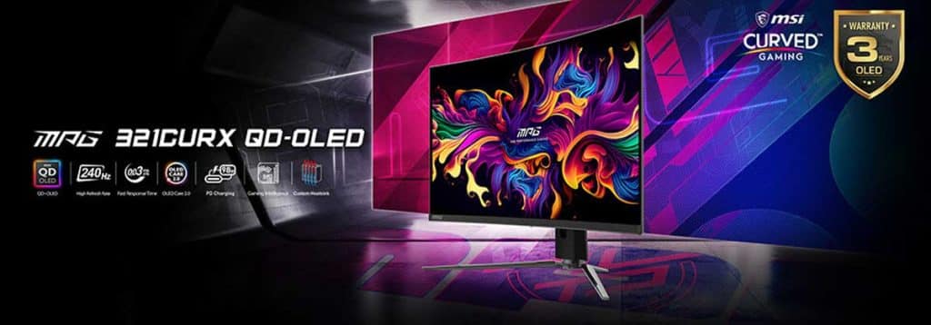 MSI MPG 321CURX QD-OLED : le premier écran 4K OLED 240 Hz incurvé