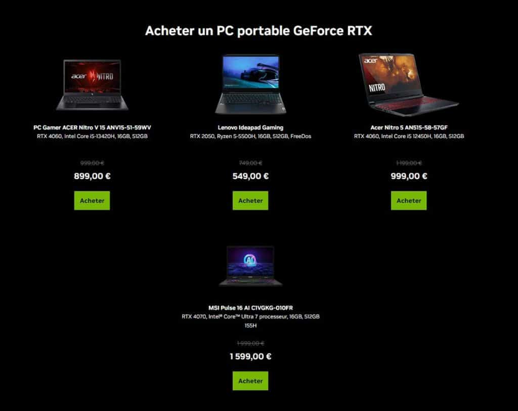 Les offres Back To School chez NVIDIA : des PC portables en promotion !