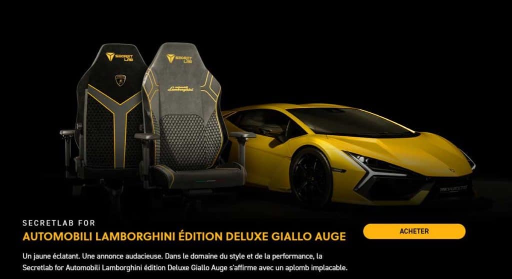 Secretlab for Automobili Lamborghini Giallo Auge