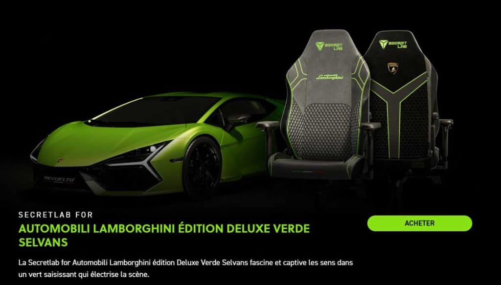 Secretlab for Automobili Lamborghini Verde Selvans