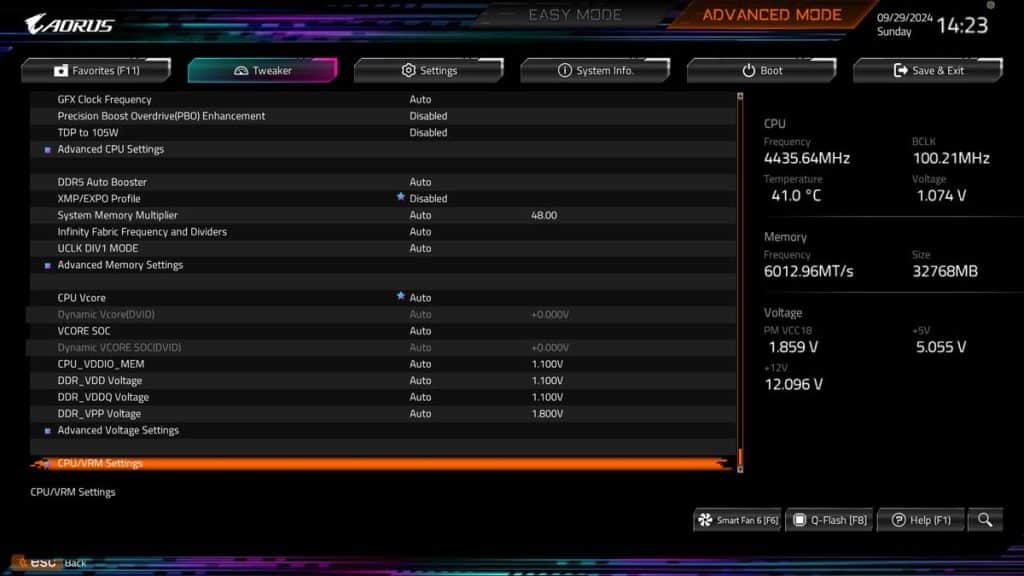 BIOS GIGABYTE X870E AORUS MASTER