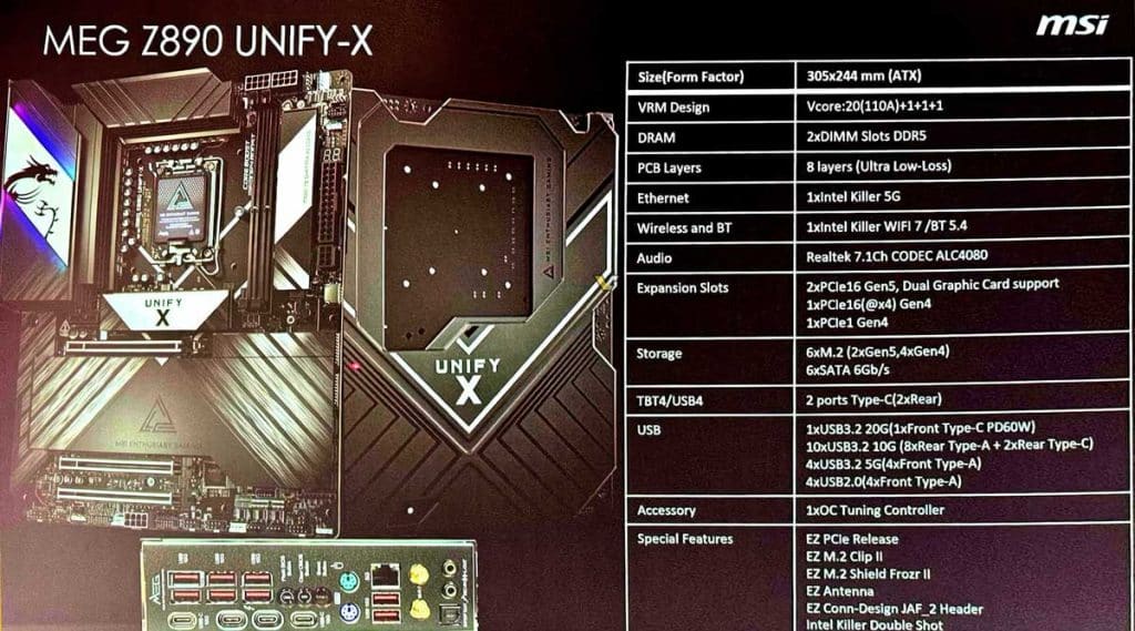 MSI MEG Z890 Unify-X : une carte intéressante pour l'OC