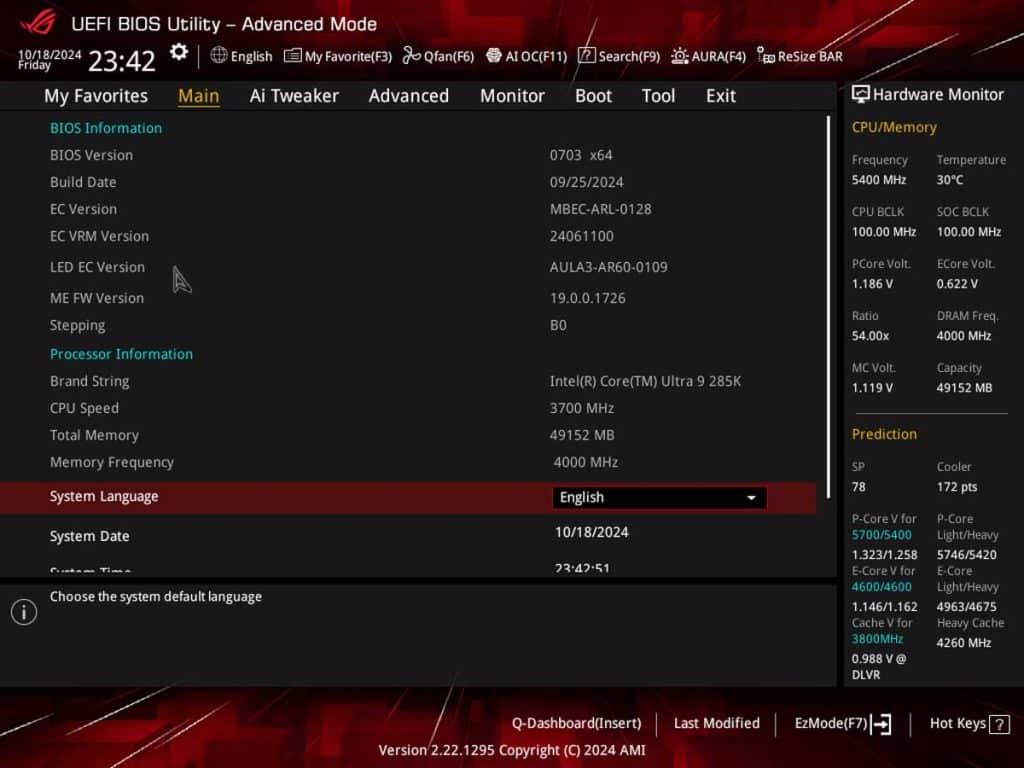 BIOS ASUS ROG MAXIMUS Z890 HERO