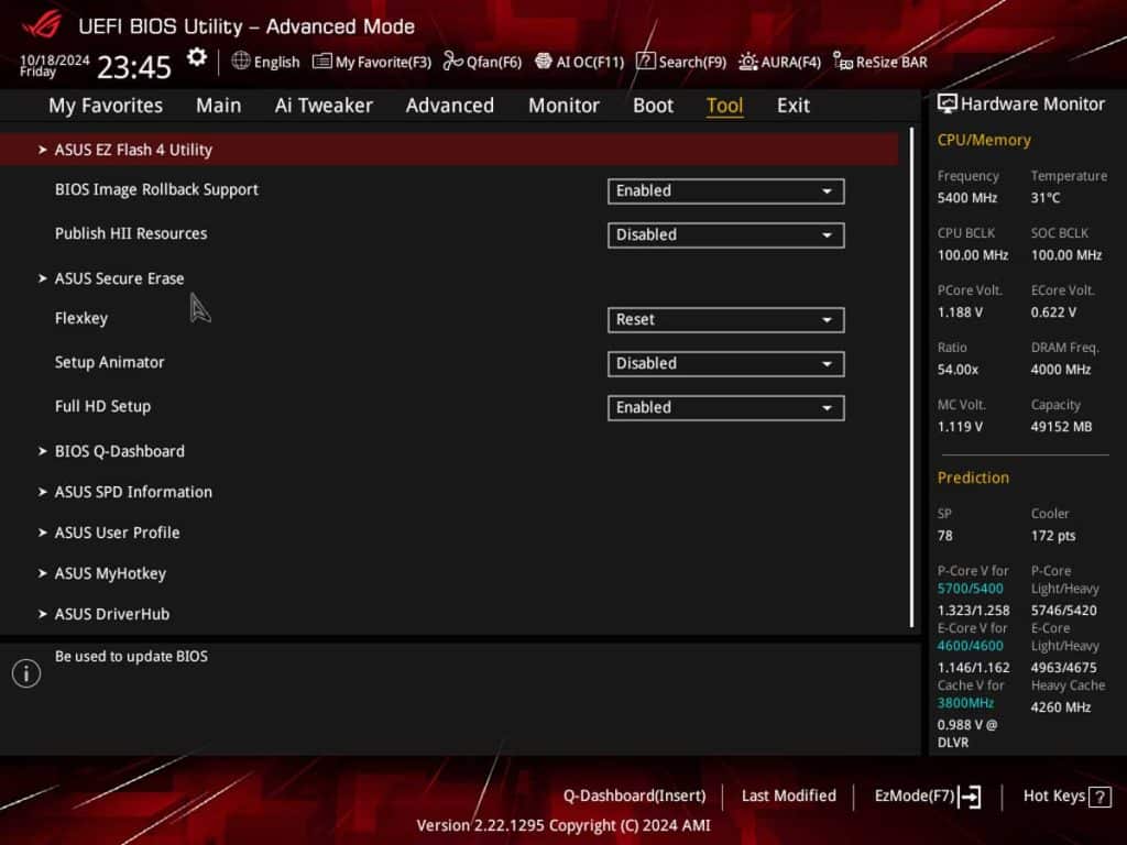 BIOS ASUS ROG MAXIMUS Z890 HERO