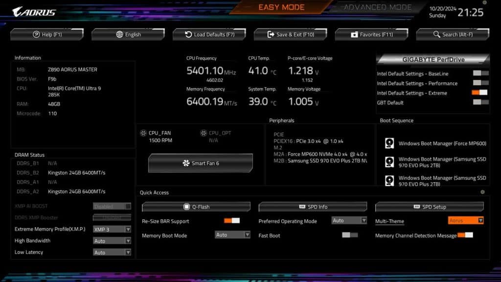 BIOS GIGABYTE Z890 AORUS MASTER