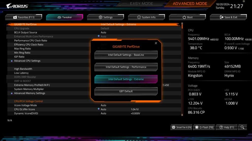 BIOS GIGABYTE Z890 AORUS MASTER